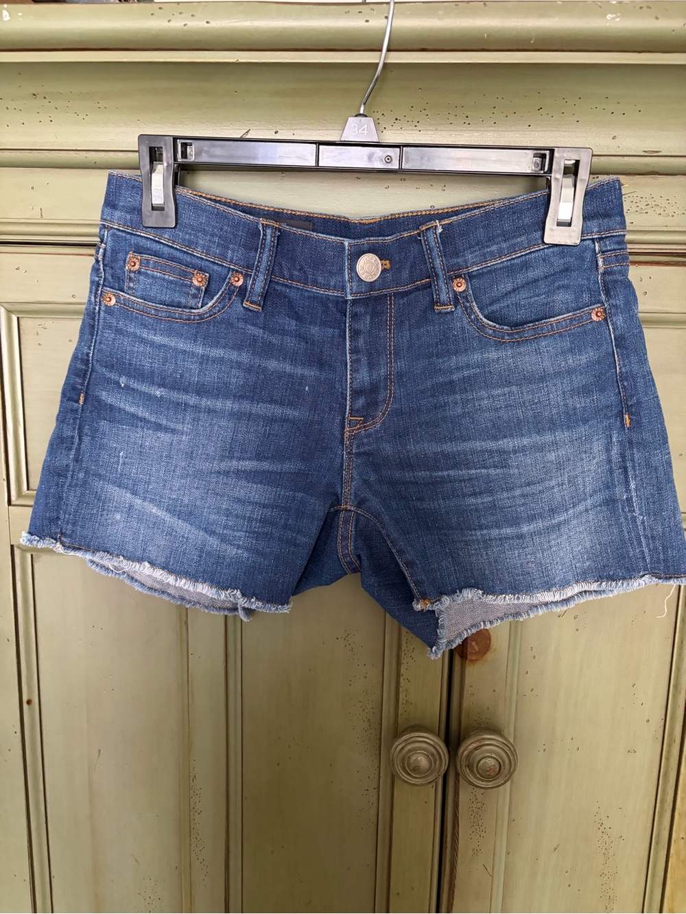J. Crew Blue Denim Frayed Hem Cutoff Shorts